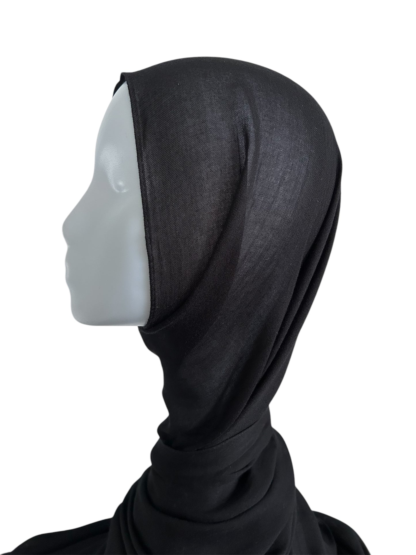 Bamboo Modal Hijab mit Unterkappe - Schwarz