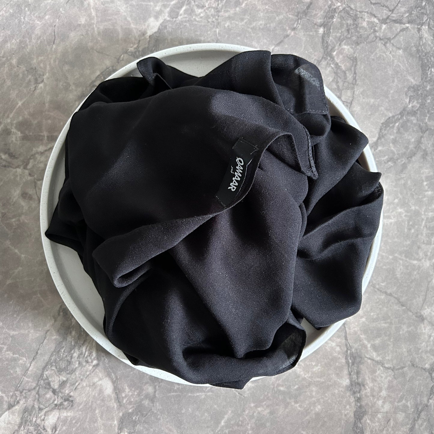 Bamboo Modal Hijab mit Unterkappe - Schwarz