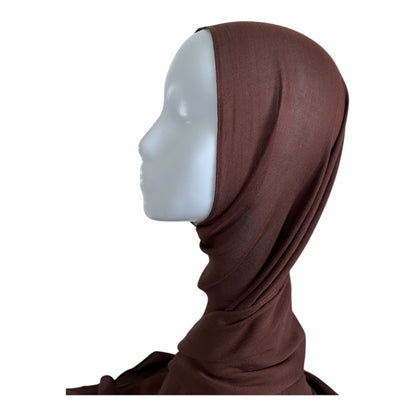 Bamboo Modal Hijab mit Unterkappe - Brown